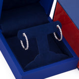 Small Round Diamond Hoop Earrings in 18k White Gold - Artisan Carat