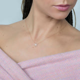 Octagram Sparkling Star Diamond Pendant with Necklace in 18k Rose Gold - Artisan Carat