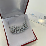 14K Gold Ladies Diamond Cut Heart Name Plate Necklace - Artisan Carat