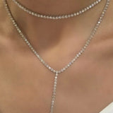 Diamond Tennis Choker Necklace 14k Gold 2.50 ctw - Artisan Carat