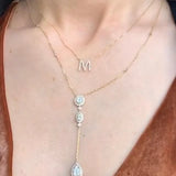 Diamond Initial Adjustable Necklace 18k Gold - Artisan Carat