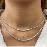 Iced Out Tennis Chain Choker CZ Necklace 2mm Sterling Silver - Artisan Carat