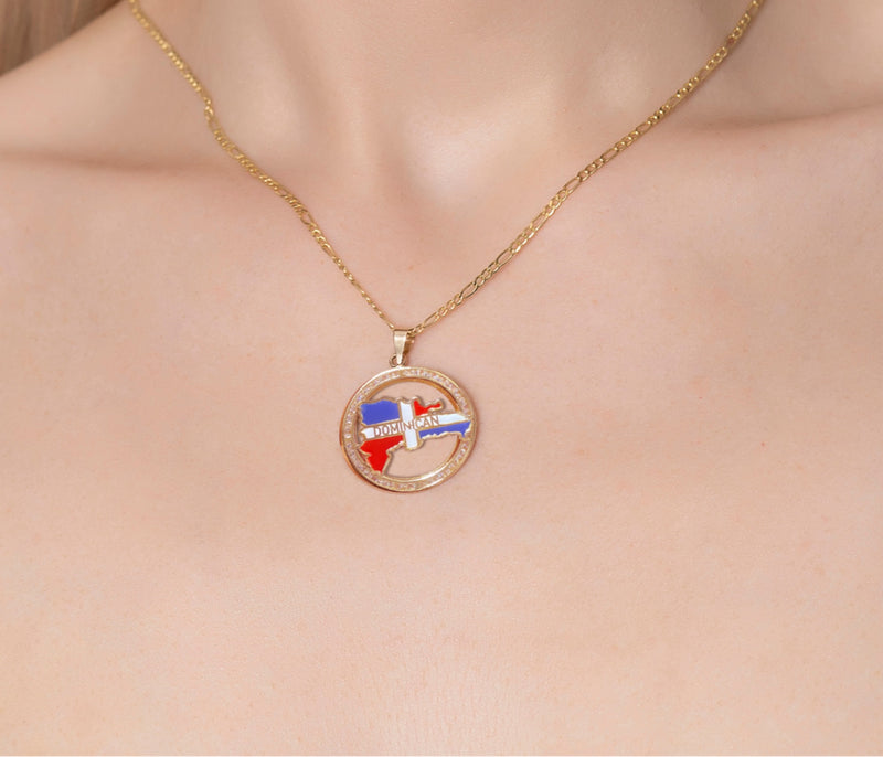Gold Flag Necklace, IceCarats Jewelry