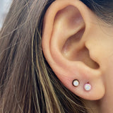 18k Gold Pink Enamel Diamond Earrings - Artisan Carat