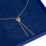 Layering Blue Sapphire and Diamond Heart Pendant with Necklace in 18k Yellow Gold - Artisan Carat