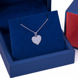Simple Heart CZ Pendant with Necklace in 14k White Gold - Artisan Carat