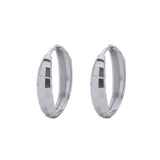 Diamond Cut Small Open Hoop Earrings in 14k White Gold - Artisan Carat