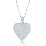 Sterling Silver "Always in My Heart" Paw Heart Locket Necklace - Artisan Carat