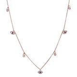 Diamonds by the Yard Blue Sapphire Evil Eye Pendant and Necklace in 18k Rose Gold - Artisan Carat