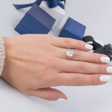 April "Diamond" Halo Cushion Cut CZ Birthstone Ring in 14k Yellow Gold - Artisan Carat
