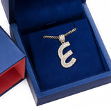 Sterling Silver Letter E Initial Baguette CZ Pendant with Necklace - Artisan Carat