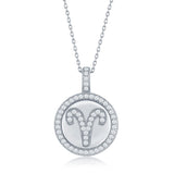 Sterling Silver "Aries" Zodiac Pendant Necklace - Artisan Carat