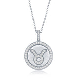 Sterling Silver "Taurus" Zodiac Pendant Necklace - Artisan Carat