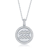 Sterling Silver "Aquarius" Zodiac Pendant Necklace - Artisan Carat