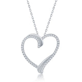 Sterling Silver Heart Pendant Necklace - Artisan Carat