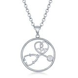 Sterling Silver Doctor Stethoscope Necklace - Artisan Carat