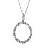Sterling Silver Letter O Initial Round CZ Pendant with Necklace - Artisan Carat