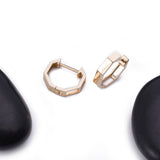 Small Square Edge Huggies Earrings in 14k Yellow Gold - Artisan Carat
