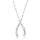 Sterling Silver Lucky Wishbone Pendant Necklace - Artisan Carat
