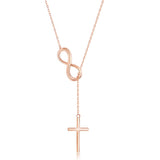Sterling Silver Infinity Cross Lariat Necklace - Artisan Carat