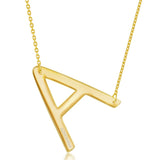 Gold Initial A Name Necklace in Sterling Silver - Artisan Carat