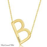 Gold Initial B Name Necklace in Sterling Silver - Artisan Carat