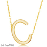 Gold Initial C Name Necklace in Sterling Silver - Artisan Carat