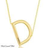 Gold Initial D Name Necklace in Sterling Silver - Artisan Carat