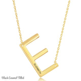Gold Initial E Name Necklace in Sterling Silver - Artisan Carat