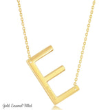 Gold Initial E Name Necklace in Sterling Silver - Artisan Carat