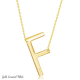 Gold Initial F Name Necklace in Sterling Silver - Artisan Carat