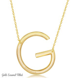 Gold Initial G Name Necklace in Sterling Silver - Artisan Carat