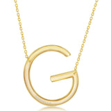 Gold Initial G Name Necklace in Sterling Silver - Artisan Carat