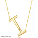 Gold Initial I Name Necklace in Sterling Silver - Artisan Carat