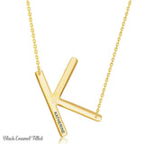 Gold Initial K Name Necklace in Sterling Silver - Artisan Carat