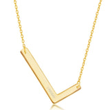 Gold Initial L Name Necklace in Sterling Silver - Artisan Carat