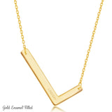 Gold Initial L Name Necklace in Sterling Silver - Artisan Carat