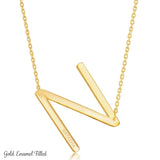 Gold Initial N Name Necklace in Sterling Silver - Artisan Carat