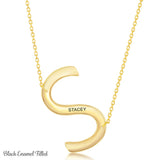 Gold Initial S Name Necklace in Sterling Silver - Artisan Carat