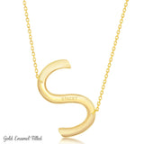 Gold Initial S Name Necklace in Sterling Silver - Artisan Carat