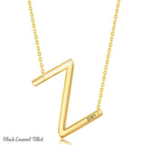 Gold Initial Z Name Necklace in Sterling Silver - Artisan Carat