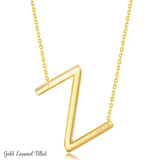 Gold Initial Z Name Necklace in Sterling Silver - Artisan Carat