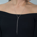 Hanging Barrel Ruby Gemstone and Diamond Pendant with Layering Necklace in 18k White Gold - Artisan Carat