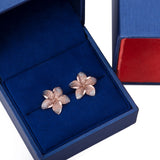 Plumeria Earrings in 14k Rose and White Gold - Artisan Carat