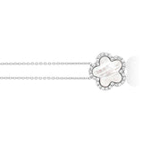 Silver Mother of Pearl Clover Flower Pendant Necklace - Artisan Carat