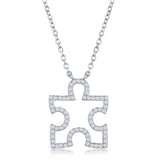 Sterling Silver Jigsaw Puzzle Piece Necklace - Artisan Carat