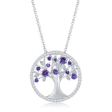 Sterling Silver 'February' Amethyst Tree of Life Necklace - Artisan Carat