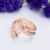 Cut The Rope Diamond Satin Finish Ring in 18k Rose Gold - Artisan Carat