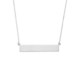 Engravable White Gold Bar Adjustable Necklace - Artisan Carat