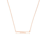 Engravable Rose Gold Bar Adjustable Necklace - Artisan Carat